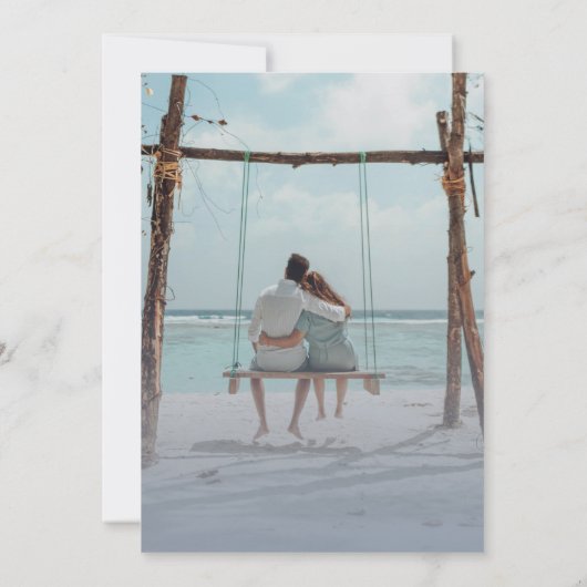 Eenvoudige uitnodiging voor een blauwe bruiloft me (Achterkant)