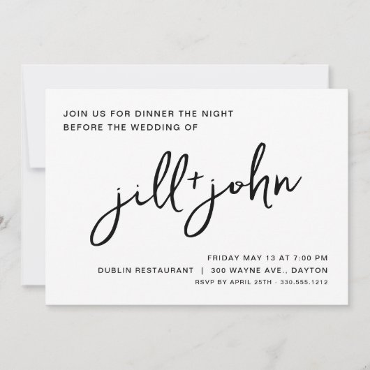 Eenvoudige uitnodiging voor een bruiloft (Voorkant)