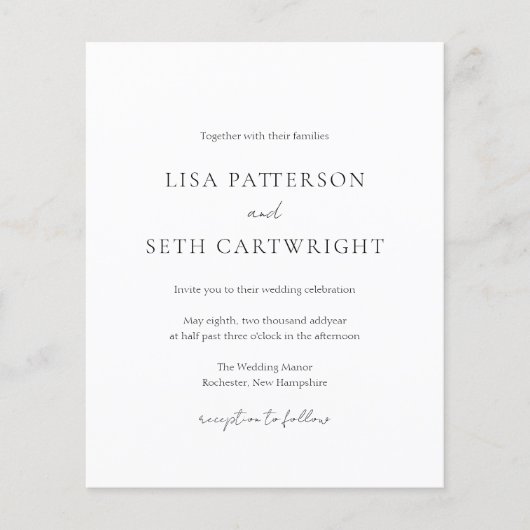 Eenvoudige uitnodiging voor een 'Classic Photo Bud (Voorkant)