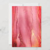 Eenvoudige uitnodiging voor een donkerroze weddens (Achterkant)