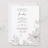 Eenvoudige uitnodiging voor een Floral Wedding doo (Voorkant)