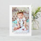 Eenvoudige uitnodiging voor een fotodoopfeest (Staand voorkant)