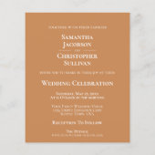 Eenvoudige uitnodiging voor een gouden Tan BUDGET  (Achterkant)