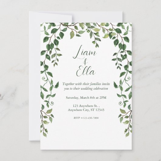 Eenvoudige uitnodiging voor een Grieks huwelijk (Voorkant)