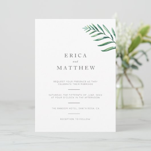 Eenvoudige uitnodiging voor een Grieks huwelijk (Staand voorkant)