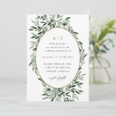 Eenvoudige uitnodiging voor een Grieks huwelijk (Staand voorkant)