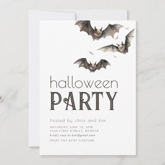 Eenvoudige uitnodiging voor een Halloweenfeestje (Voorkant)