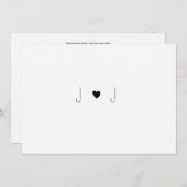 Eenvoudige uitnodiging voor een hartenmonogram (Voorkant / Achterkant)