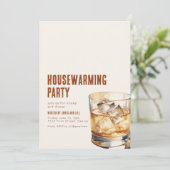 Eenvoudige uitnodiging voor een housewarmingfeest  (Staand voorkant)