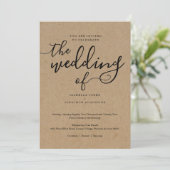 Eenvoudige uitnodiging voor een huwelijk op kraftp (Staand voorkant)