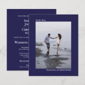 Eenvoudige uitnodiging voor een marineblauw BUDGET (Voorkant / Achterkant)