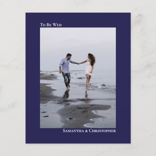 Eenvoudige uitnodiging voor een marineblauw BUDGET (Voorkant)