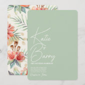 Eenvoudige uitnodiging voor een modern Sage Floral (Voorkant / Achterkant)