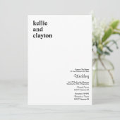 Eenvoudige uitnodiging voor een modern type huweli (Staand voorkant)