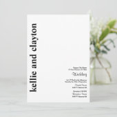 Eenvoudige uitnodiging voor een modern type huweli (Staand voorkant)