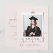 Eenvoudige uitnodiging voor een moderne GraduParti (Voorkant / Achterkant)