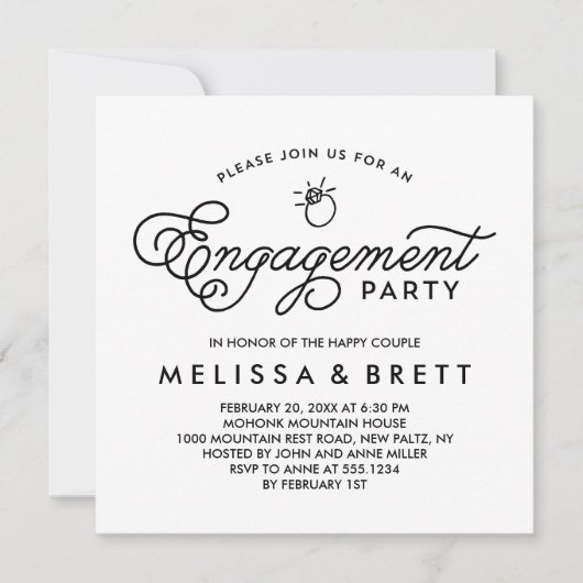 Eenvoudige uitnodiging voor een moderne servicepar (Voorkant)