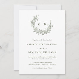 Eenvoudige uitnodiging voor een monogrammed Weddin