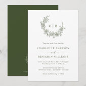 Eenvoudige uitnodiging voor een monogrammed Weddin (Voorkant / Achterkant)