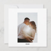 Eenvoudige uitnodiging voor een overlay-fotowedden (Achterkant)