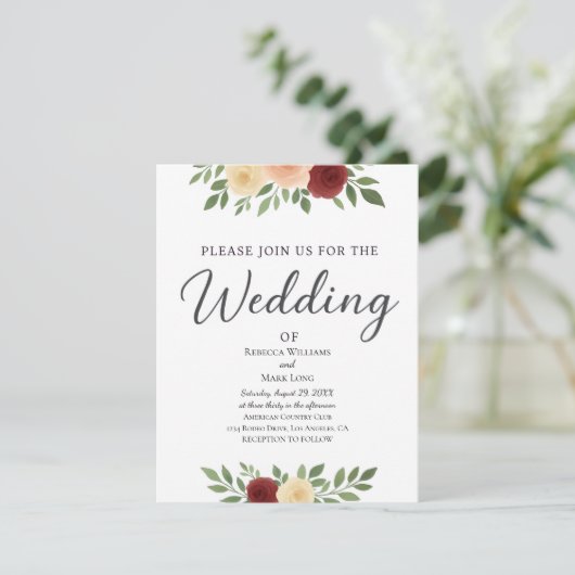 Eenvoudige uitnodiging voor een overlay-fotowedden (Staand voorkant)