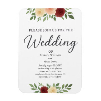 Eenvoudige uitnodiging voor een overlay-fotowedden magneet