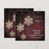 Eenvoudige uitnodiging voor een rode elegante kers (Voorkant / Achterkant)