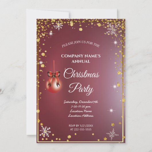 Eenvoudige uitnodiging voor een rode elegante kers (Voorkant)