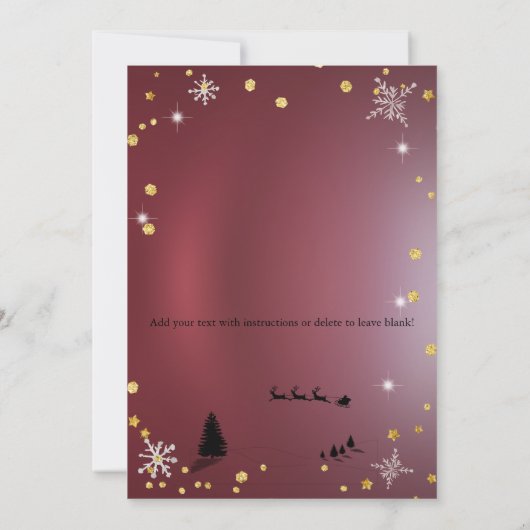 Eenvoudige uitnodiging voor een rode elegante kers (Achterkant)