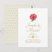 Eenvoudige uitnodiging voor een rode roze moderne (Voorkant / Achterkant)