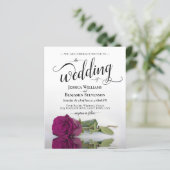 Eenvoudige uitnodiging voor een Roos BUDGET Wedden (Staand voorkant)