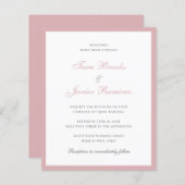 Eenvoudige uitnodiging voor een Roos met roze budg (Voorkant / Achterkant)