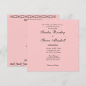 Eenvoudige uitnodiging voor een roze bruiloft (Voorkant / Achterkant)
