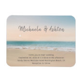 Eenvoudige uitnodiging voor een strandbruiloft magneet (Horizontaal)