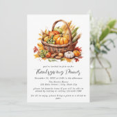 Eenvoudige uitnodiging voor een Thanksgiving-diner (Staand voorkant)