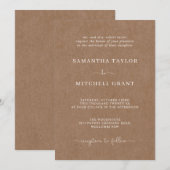 Eenvoudige uitnodiging voor een trouwe bruiloft (Voorkant / Achterkant)