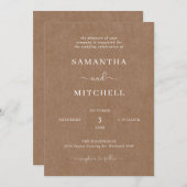 Eenvoudige uitnodiging voor een trouwe bruiloft (Voorkant / Achterkant)