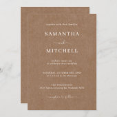 Eenvoudige uitnodiging voor een trouwe bruiloft (Voorkant / Achterkant)