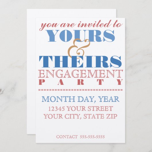 Eenvoudige uitnodiging voor een verlofpartij (Voorkant / Achterkant)