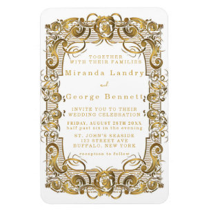 Eenvoudige uitnodiging voor een Wit-Ornament en Go Magneet