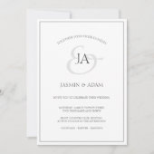 Eenvoudige uitnodiging voor een witte en zwarte br (Voorkant)