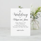 Eenvoudige uitnodiging voor een zwart-wit huwelijk (Staand voorkant)