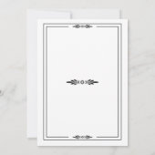 Eenvoudige uitnodiging voor een zwart-wit huwelijk (Achterkant)