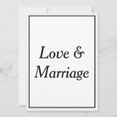 Eenvoudige uitnodiging voor een zwart-wit huwelijk (Achterkant)