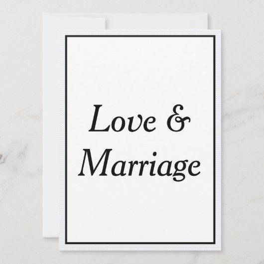 Eenvoudige uitnodiging voor een zwart-wit huwelijk (Achterkant)