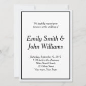 Eenvoudige uitnodiging voor een zwart-wit huwelijk (Voorkant)