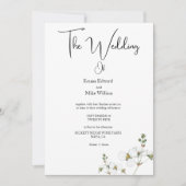 Eenvoudige uitnodiging voor een zwart-wit huwelijk (Voorkant)