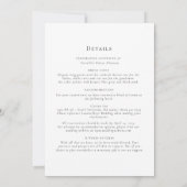 Eenvoudige uitnodiging voor een zwart-wit huwelijk (Achterkant)