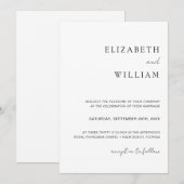 Eenvoudige uitnodiging voor een zwart-wit minimali (Voorkant / Achterkant)