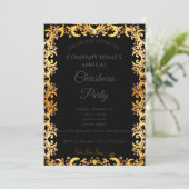 Eenvoudige uitnodiging voor een zwarte elegante ke (Staand voorkant)